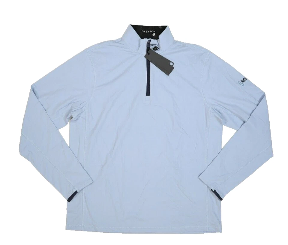 Chaqueta de Golf Italiana Greyson 1/4 Cremallera Tate Pullover Azul Lobo Claro Marca Para Hombres L Foto 1 de 4