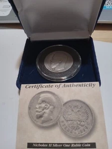 Nicholas II Silver One Ruble Coin 1897 COA - Picture 1 of 4