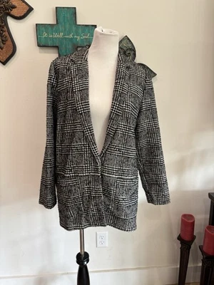 Abrigo mujer papaya talla L blanco y negro manga larga forrado guisante Foto 1 de 4