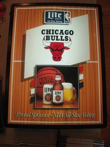 Vtg Miller Brewing Lite Beer Chicago Bulls NBA All Star Voting Lighted Beer Sign - Picture 1 of 18