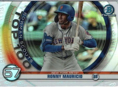 2020 Bowman #BTP-67 Ronny Mauricio Chrome Bowman Scouts Top 100 - Image 1 of 2