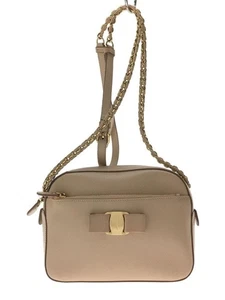 Salvatore Ferragamo Fz-21 F568 Pink Pvc Shoulder Bag With Vara Ribbon Chain - Picture 1 of 6