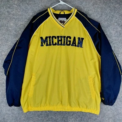 Chaqueta Pullover De Colección 58 Deportes Michigan Wolverines Hombres 3XL Forrada Bolsillo 30x33 Usada en Excelente Condición Foto 1 de 4