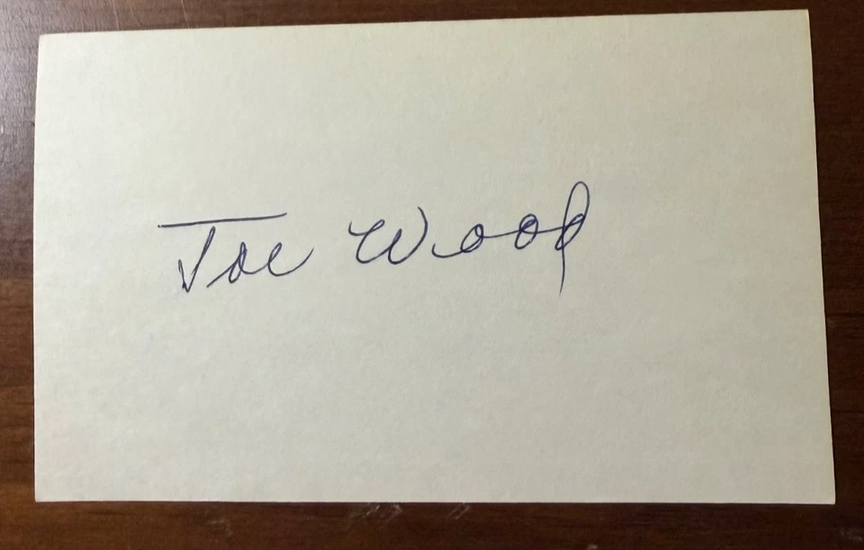 Smoky Joe Wood Signed Index Card 3x5 1908 Boston Red Sox Deceased 1985 - Image 1 of 1