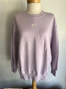 NIKE (2022) Felpa Girocollo Ufficiale Donna Malva Oversize Pile Tg S - Foto 1 di 5
