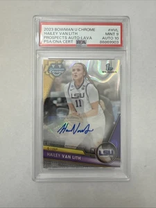 HAILEY VAN LITH 2023 BOWMAN U CHROME RC LAVA REFRACTOR AUTO /199 PSA 9 LSU SKY - Picture 1 of 2