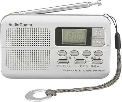 Ohm Electric AudioComm Radio Portable Horizontal Slim Ra 10Lx1.6W x6H cm Japan - Bild 1 von 4