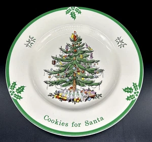 Spode England Christmas Tree Cookies For Santa Plate 10.75" Mistletoe EUC - Picture 1 of 6