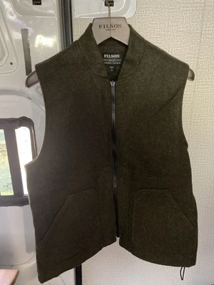 Filson Mackinaw  Wool Vest Liner  Forest Green, Medium Made In USA - Image 1 of 4