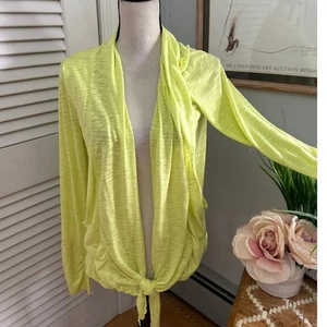 MONDETTA MPG Top Donna Giallo Neon Cardigan Leggero Aperto Tempo Libero | M - Foto 1 di 10