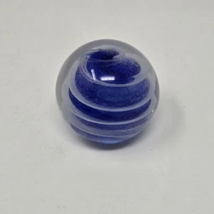 Dynasty Gallery Glass Paperweight Blue And White Swirl 2.5" - Picture 1 of 5