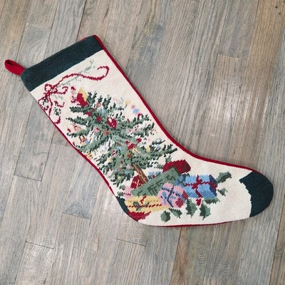 Medias de terciopelo vintage hechas a mano para árbol de Navidad regalos punta de aguja tamaño completo Foto 1 de 4