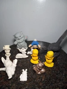 Vintage 70er 80er Jahre bemaltfertig Keramik Biskuit Figuren 11 Stück - Bild 1 von 5
