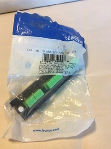 Leviton 5F100-3CA Opt-X Fiber Adapter Plate; Single Mode, 6 Fiber, Green - Picture 1 of 4