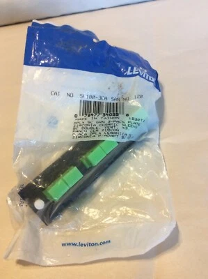 Leviton 5F100-3CA Opt-X Fiber Adapter Plate; Single Mode, 6 Fiber, Green  - Image 1 of 4