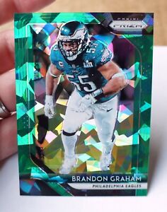 51/75 Brandon Graham THE BALL IS OUT! 2018 Prizm Green Cracked Ice 44 SUPER BOWL