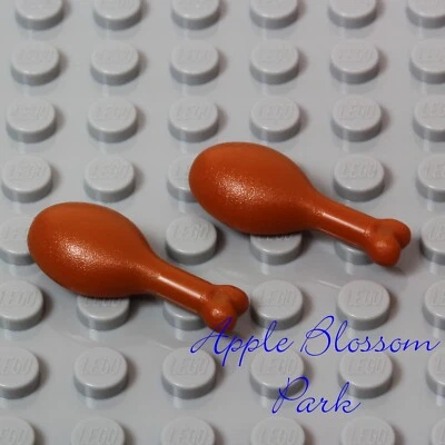 NUEVO Lego 2 Minifigura BAQUETAS PIERNA DE PAVO - Palo de Pollo Cocina Carne Comida Foto 1 de 4