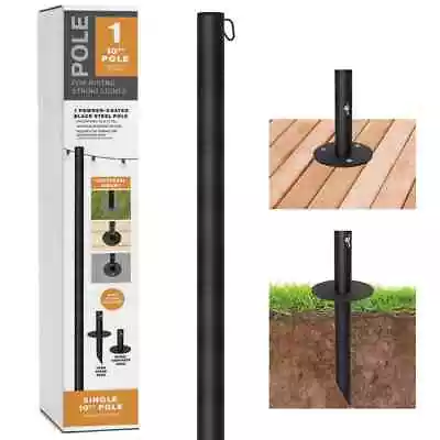 EXCELLO GLOBAL PRODUCTS Single 10 ft. Poste de luz de cadena (negro) Foto 1 de 4