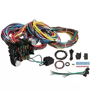 Universal Extra Long Wires 21 Circuit Wiring Harness Hotrod Kit Compatible with - Picture 1 of 8