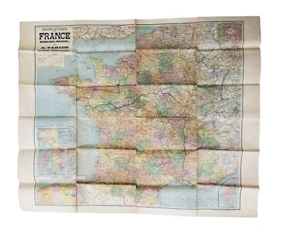 Nouvelle Carte De France Taride Map for Automobiles Bicycles 40-3/4" X 33-3/4" - Image 1 of 4