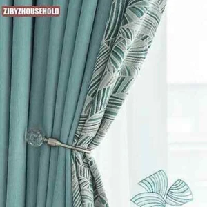 Nordic Curtains Living Room Bedroom Cotton Linen Chenille Blackout Curtains - Picture 1 of 25