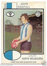 1975 Scanlens (84) John RANTALL North Melbourne < Very Good > White Back