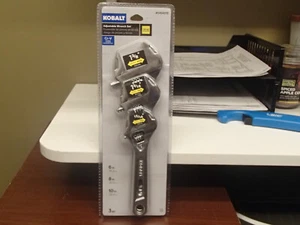KOBALT 3 Piece Chrome Adjustable Wrench Tool Set Extra Wide Jaws 6" 8" & 10" - Picture 1 of 4