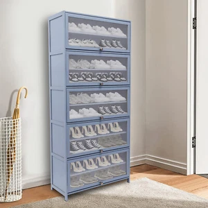 Shoe Rack 10 Layers 80cm Shoes Standing Cabinet Storage Organizer Dustproof USA - Picture 1 of 24