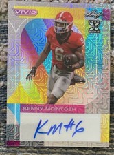 2023 Leaf Vivid Football Kenny Mcintosh Auto RC Silver Mojo SSP 7/9 Seahawks