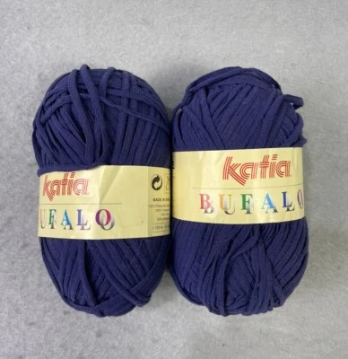 Katia Bufalo Yarn Soft Nylon Skeins 50g 137yds Purple Lot of 2 - Image 1 of 4
