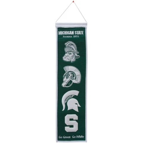 Michigan State Spartans Heritage Banner Wool Retro Banner Cover
