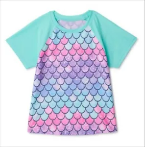 Girls Size 10-12 Rash Guard Swim Top... Mermaid scales !! New with tag  - Picture 1 of 1