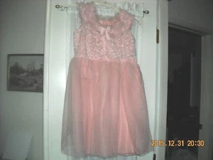 vintage dress hand made  pink party church  dance Lace & Tulle A-Line - Picture 1 of 12