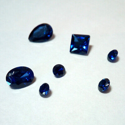 Lab Created Blue Sapphire #34 Choice Of Cut & Size 2mm-12mm • 3.84£
