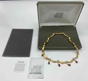 PRECIOSO COLLAR GOTA LÁGRIMA CRISTAL TONO DORADO NOLAN MILLER - Imagen 1 de 7