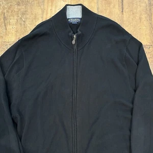 Brooks Brothers Men’s Supima Cotton Full-Zip Cardigan Sweater Black XXL - Picture 1 of 8