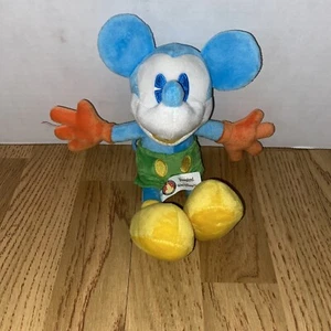 Disneyland Resort 10" Mickey Mouse Soft Plush Toy Neon Blue/Green Authentic - Picture 1 of 5
