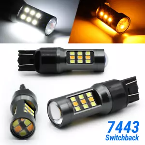 SYNETICUA White Amber 7443 7440 7444 LED Light Bulb Switchback Turn Signal - Bild 1 von 8