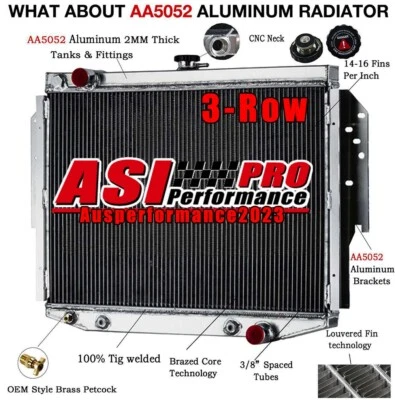 3-Row Radiator For 76-1989 Chrysler LeBaron Dodge Aspen Plymouth Gran Fury 5.9L Foto 1 de 4