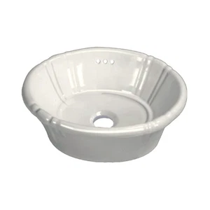 Rok Poppy Lavabo da Bagno Ovale a Goccia, 17-1/2" X 14-1/4", Porcellana Avorio - Foto 1 di 1