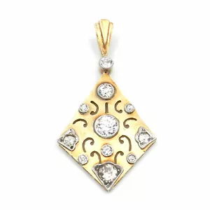 Art Deco 1.23 ct Diamant Anhänger als Raute in 585 Gold Antik um 1925 - Picture 1 of 5