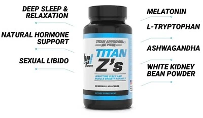 BPI SPORTS Titan Z's Mike O'Hearn 60 caps Sleep Support Sexual Libido Ashwagandha BPI Sport