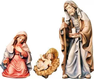 Krippenfiguren Heilige Familie: Maria, Jesuskind und Josef H 14cm Holzfiguren - Bild 1 von 6