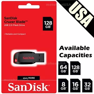Sandisk 8GB 16GB 32GB 64GB 128GB Cruzer Blade Flash Drive Memory Stick USB Lot - Picture 1 of 12