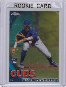 STARLIN CASTRO ROOKIE CARD 2010 Topps Chrome BASEBALL RC Chicago Cubs NY YANKEES - Picture 1 of 2