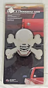 BULLY Stainless Steel Skull & Crossbone Car & Truck Trim TT-092Z Emblems Bling - Picture 1 of 7