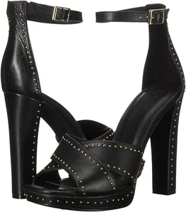 WOMEN'S JOIE NAARA HEELED OPEN TOE PUMPS, BLACK LEATHER SZ. 10 US / 40 EUR, NWOB - Picture 1 of 7