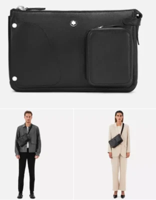 $965 MSRP - Montblanc Meisterstück Selection Soft Belt Bag Black MB129697 129697 - Image 1 of 4