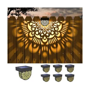 6 Pack Solar Fence Lights Outdoor Wall Lights Plastic Solar Powered Deck Step... - Picture 1 of 7
