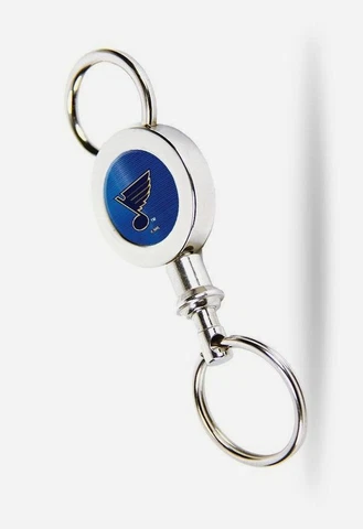 ST LOUIS BLUES QUICK RELEASE VALET KEYCHAIN KEYRING SOLID METAL CONSTRUCTION NEW Cover